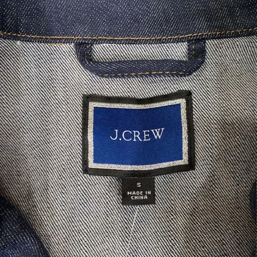 J.Crew Re-Imagined Sustainable Denim Jacket with Front Pockets Dark Wash Size S‎